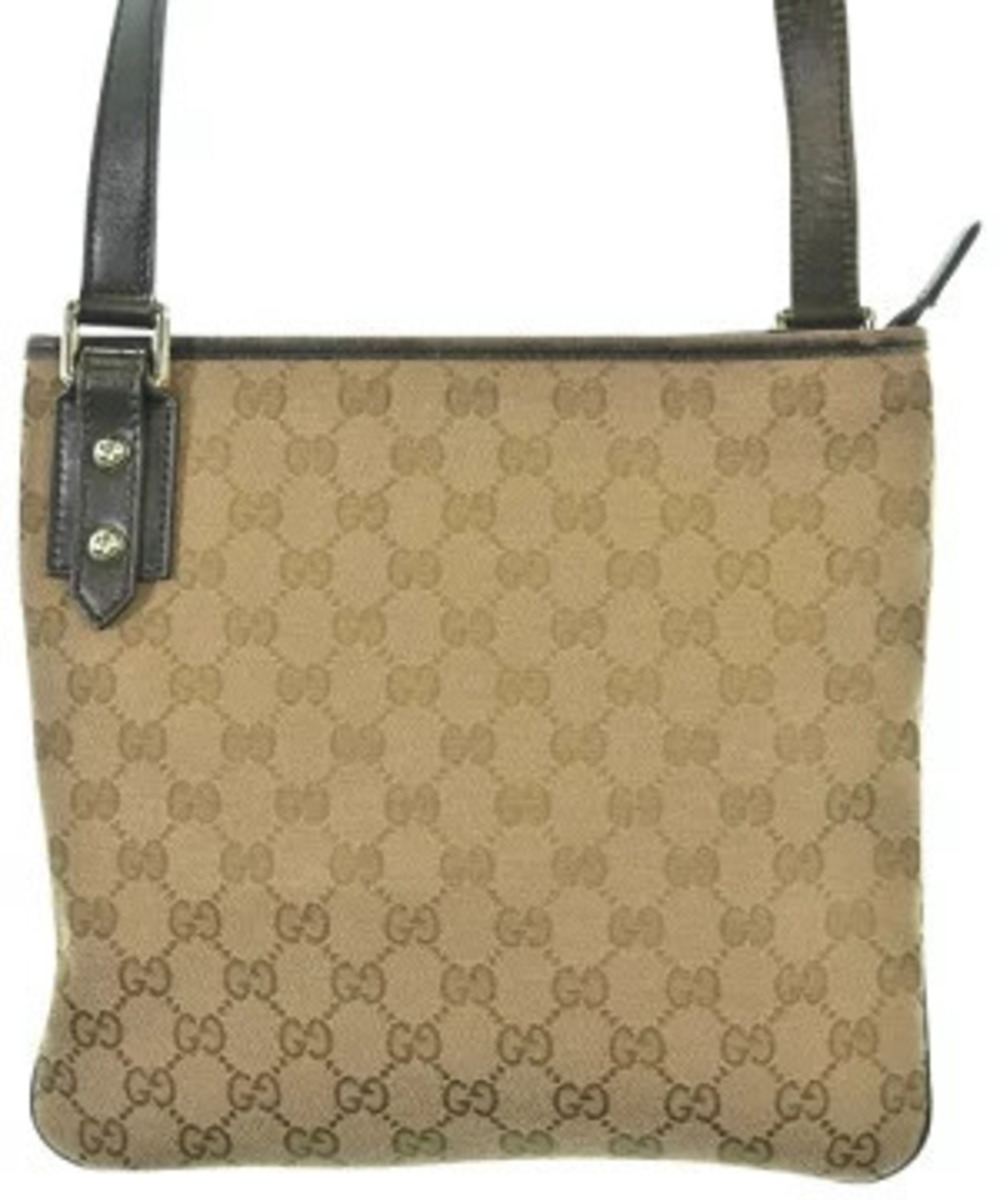 Gucci GG Canvas Messenger Crossbody Bag Brown